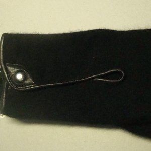 Michael Kors Black Knit/Leather Gloves